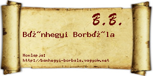 Bánhegyi Borbála névjegykártya